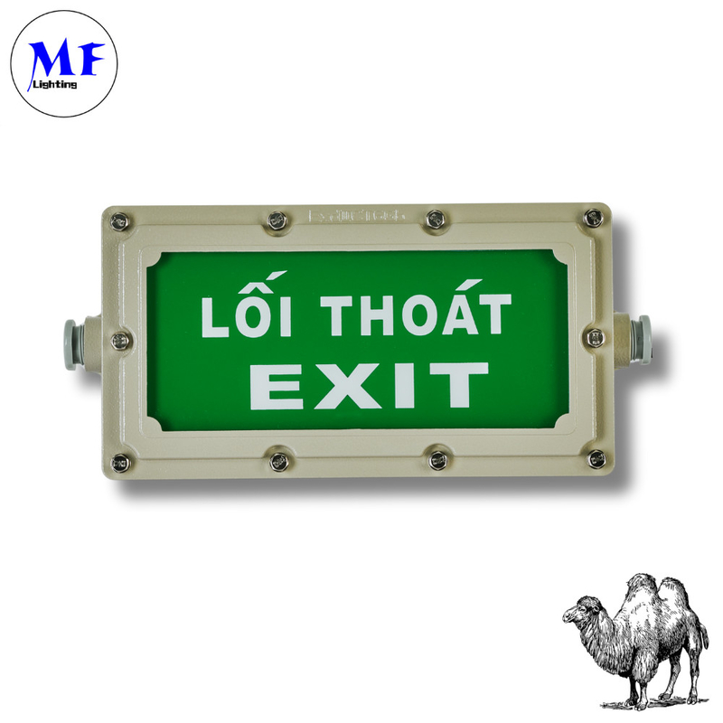 Led Explosion Proof Exit Light Ip65 Waterproof Fire Proof Atex 3hours Emergency Battery Time Explosion Proof 4w Green Led Exit Light For Factory Warehouse Oil Gas Station