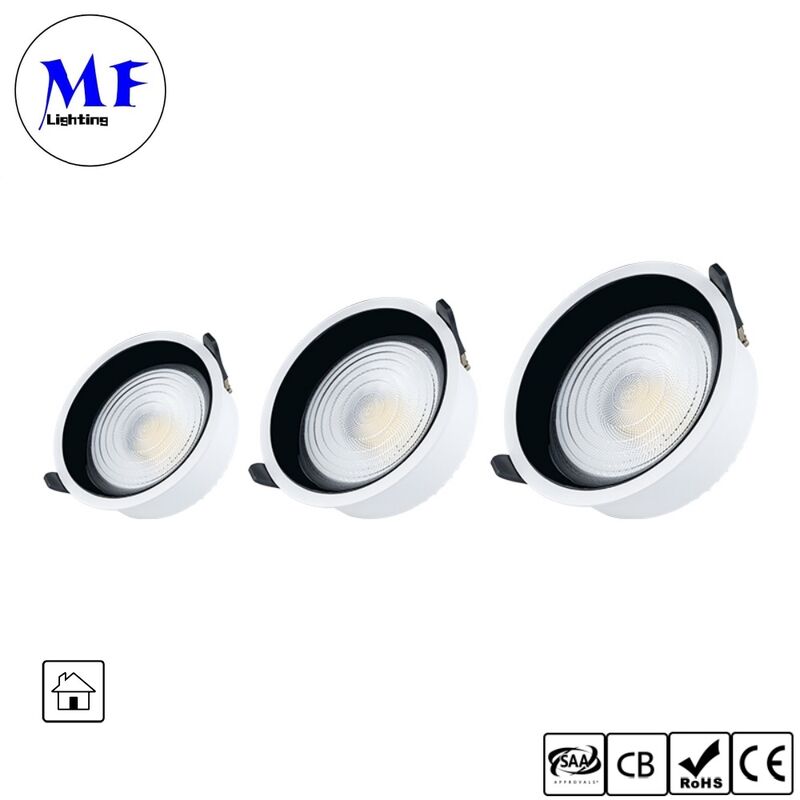 7W CRI90 160lm/W Spot Downlight  Triac /0-10V/Dali-2 Dimmable Wide Beam angle 120° 6INCH/8INCH Recessed Anti-glare LED Down light for Commercial Spaces
