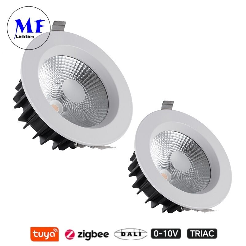 35W 100lm/W LED Spot Down Light Anti-Glare CCT Adjustable CRI90 Triac /0-10V/Dali-2/Tuya Zigbee Dimmable Beam Angle 60° Recessed COB for Commercial and Recidential Places