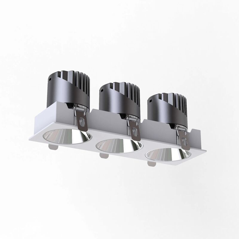 Anti-Glare Frameless Triple Heads IP20 Dimmable LED Down Light Compatible Triac, 0-10V, Dali-2, Dt6, Dt8 Spot Light