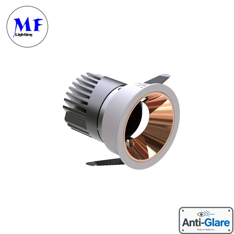Factory Price Anti-Glare Dimmable V Spring Clip 20W 25W 30W Various Metallic Color Reflector Bathroom Frameless Recessed Anti-Glare Spot LED Down Light